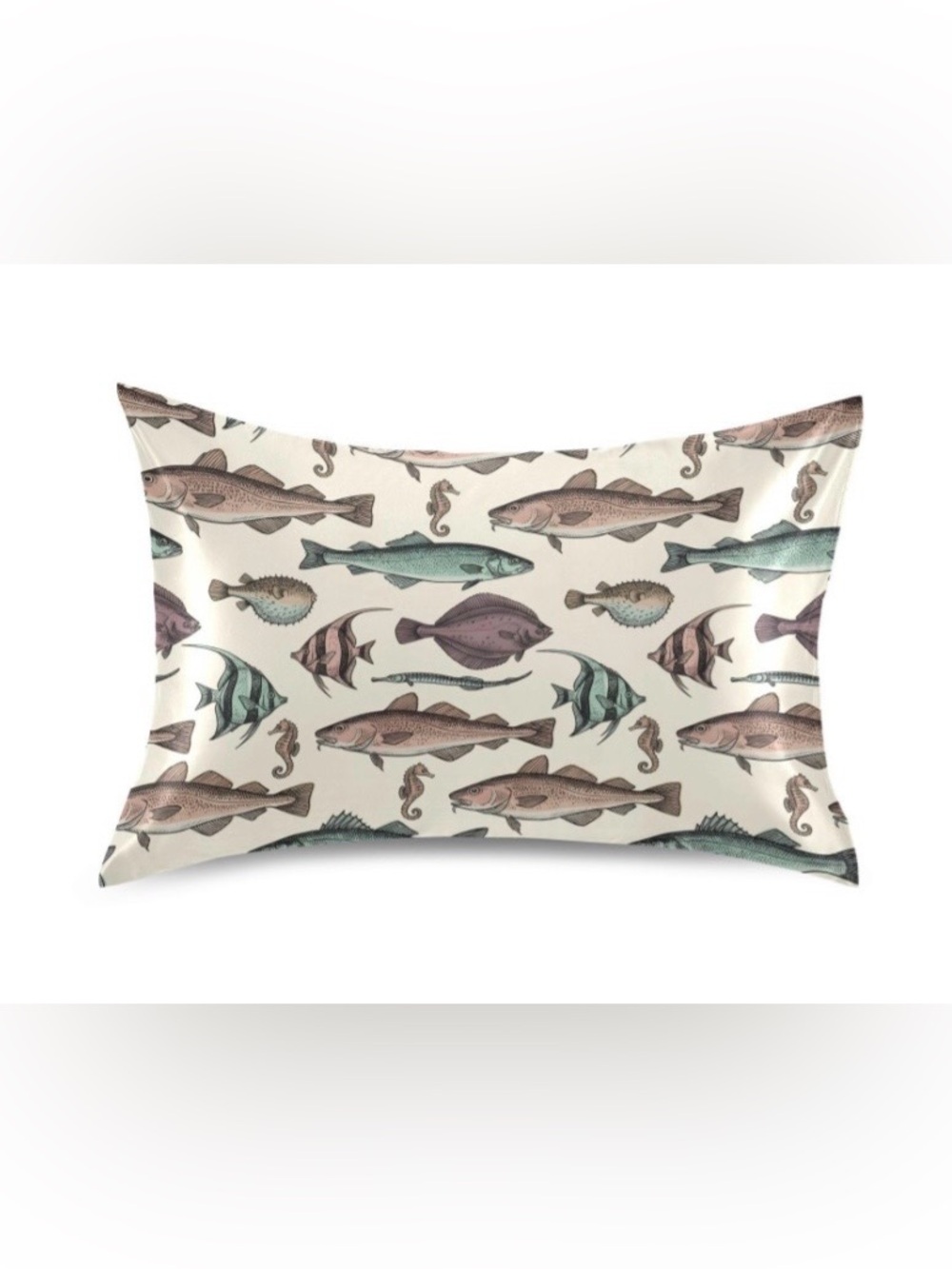 ‘FISH’ Silk Pillowcase for Hair & Skin Standard Size 20x26” - BEIGE